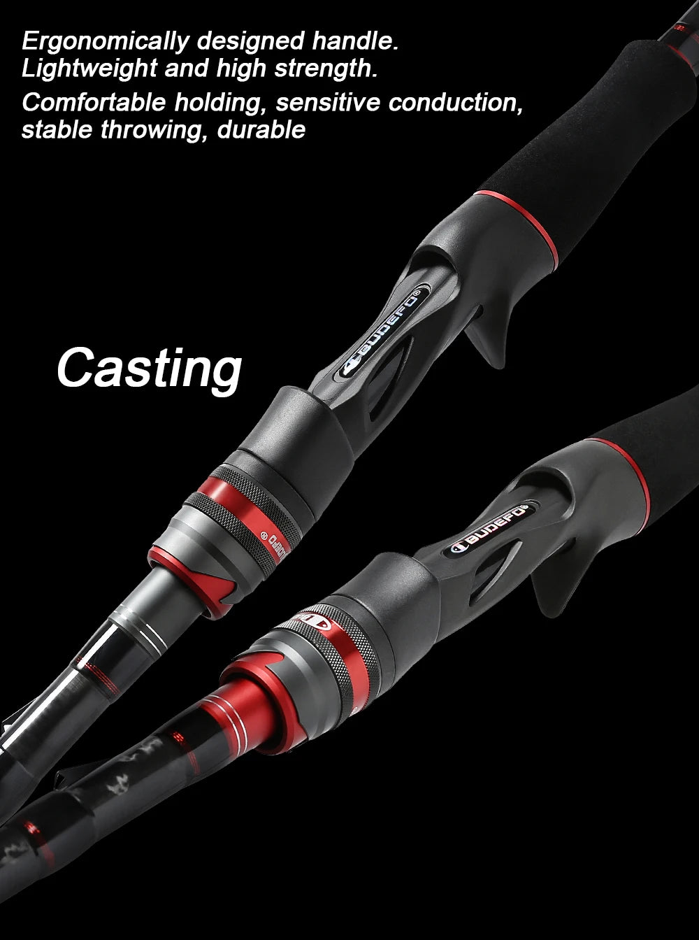 BUDEFO ROCK  Carbon Spinning Casting Fishing Rod with 1.98m 2.28m 2.43m 2.58m 2.70m 3.00m Baitcasting FUJI Guide FAST Rod