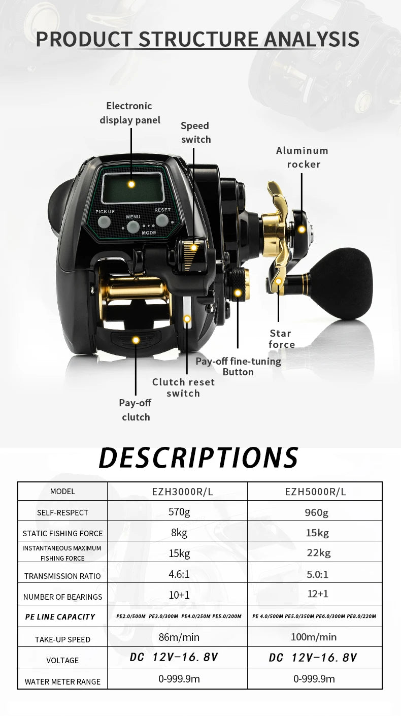 Ezh 5000 Electric Reel Offshore Boat Fishing Reels 22kgs Drag Power The Same With Daiwa Performance