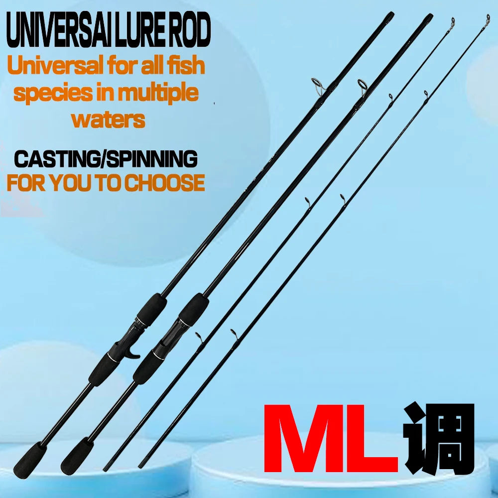 Casting Spinning Fishing Rod 1.8m 1.68m UltraLight Carbon Fiber Rod Pole 2 Section Baitcasting Fishing Rod