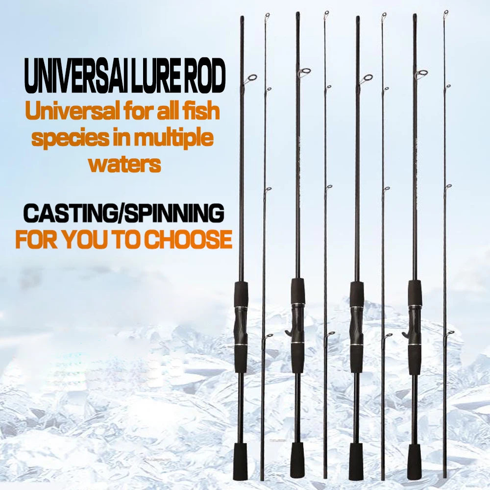 Casting Spinning Fishing Rod 1.8m 1.68m UltraLight Carbon Fiber Rod Pole 2 Section Baitcasting Fishing Rod