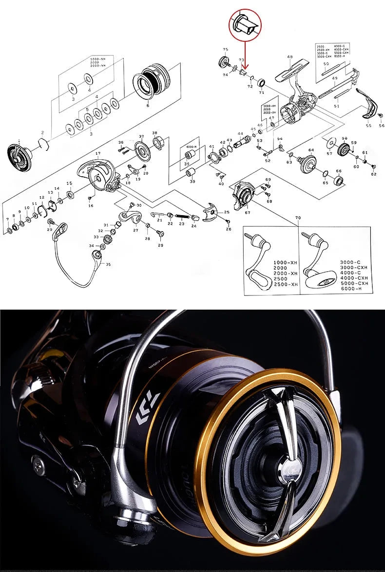 DAIWA LEGALIS CS LT 2500S /3000C/4000C/3000S-CXH Light Body 6+1BB LC-ABS Metail Spool 5-12KG Max Drag Spinning Fishing Reel