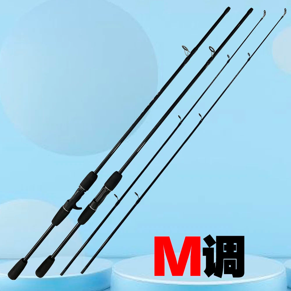 Casting Spinning Fishing Rod 1.8m 1.68m UltraLight Carbon Fiber Rod Pole 2 Section Baitcasting Fishing Rod