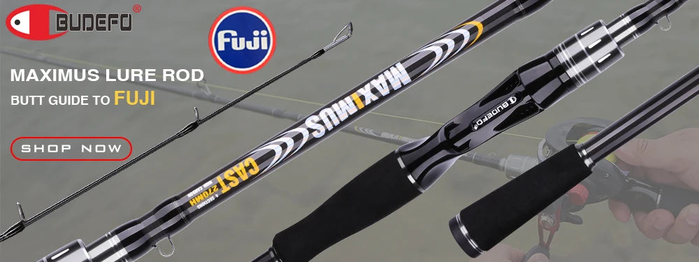 BUDEFO ROCK  Carbon Spinning Casting Fishing Rod with 1.98m 2.28m 2.43m 2.58m 2.70m 3.00m Baitcasting FUJI Guide FAST Rod