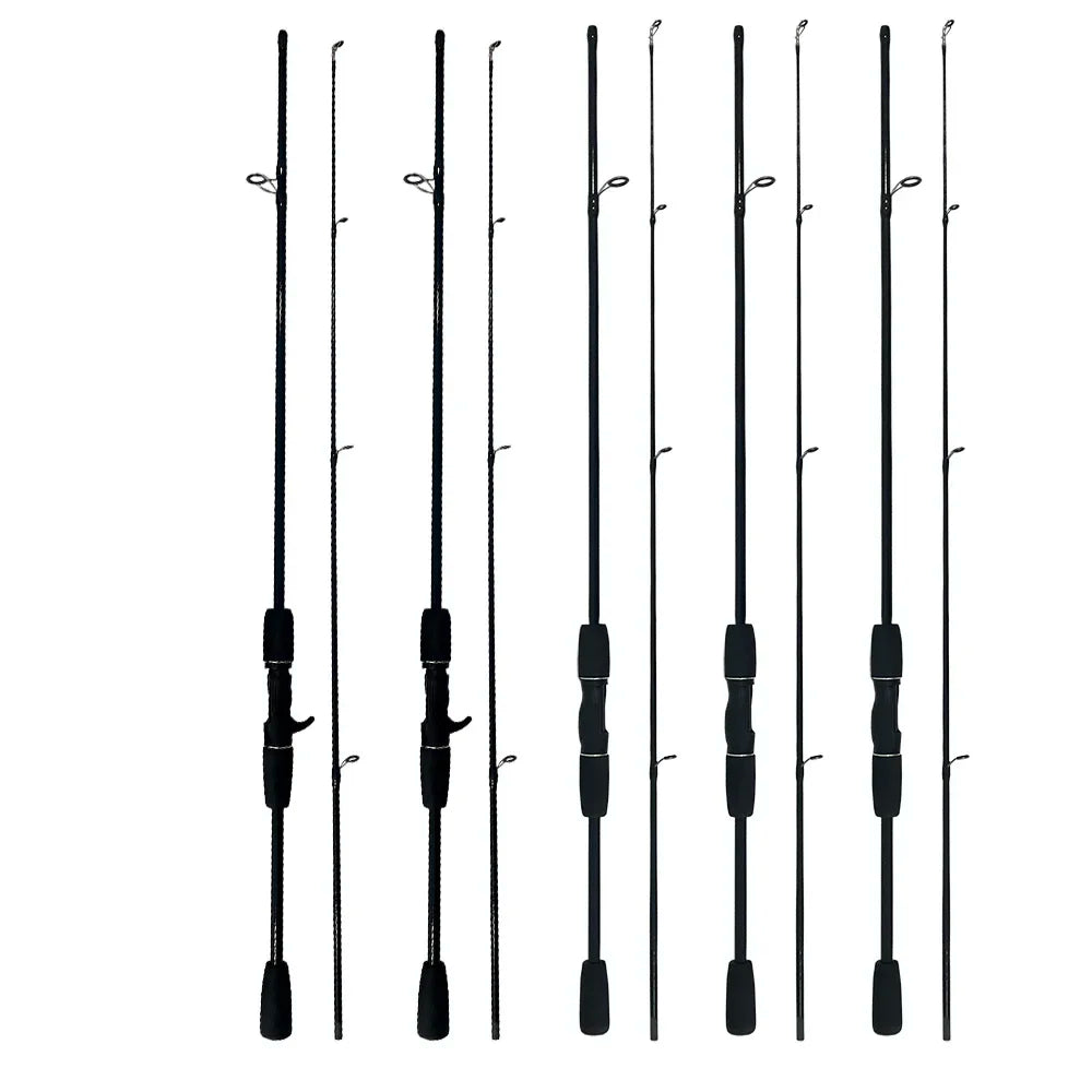 Casting Spinning Fishing Rod 1.8m 1.68m UltraLight Carbon Fiber Rod Pole 2 Section Baitcasting Fishing Rod