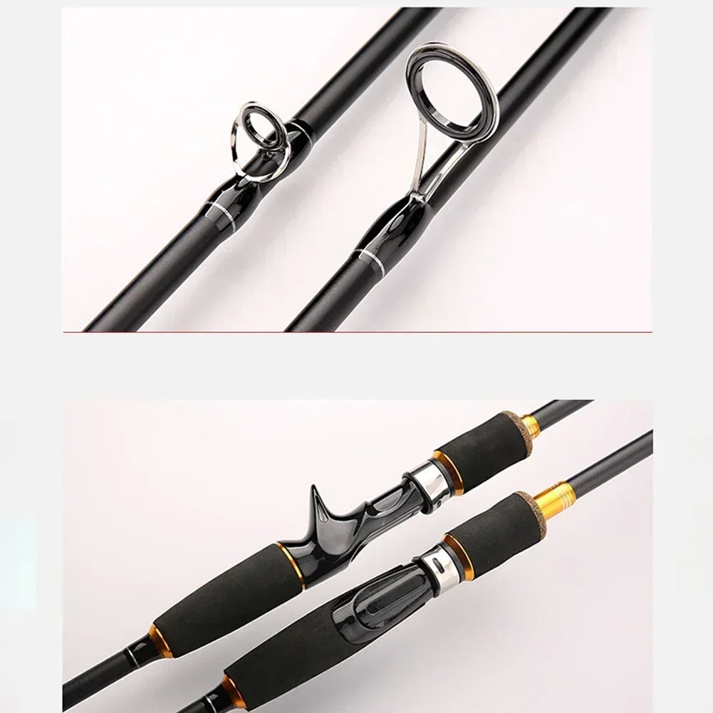 1pc 4-section Fishing Rod 1.8/2.1m Carbon Fiber Lure Fishing Rod ML Travel Spinner Baitcasting Pole Fishing Rods Poles Parts